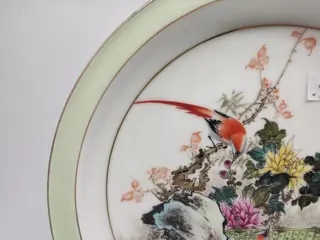 Schotel - Familie rose - Porselein - Bloemen, Vogel - China - 21e eeuw