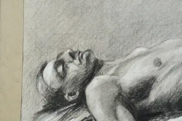 Deutsche Schule (XX) - Männlicher, liegender Akt