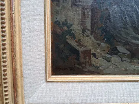 Theo Goedvriend (1879-1969) - Figuren bij kasteel in Zuid-Duitsland