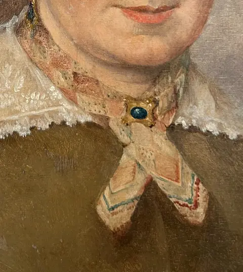 École française du début du XIXe siècle - Portrait d'une dame au mouchoir