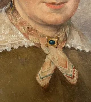 École française du début du XIXe siècle - Portrait d'une dame au mouchoir