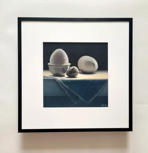 Hollandse school (XX) - Stilleven met eieren