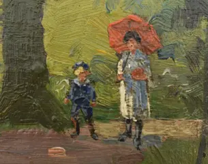 Johannes Krug (1890-1977) - A stroll in the woods