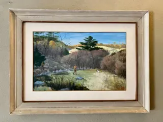 Illustratore Lombardo - Paesaggio con scena di caccia (NO RESERVE)