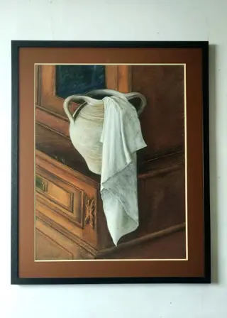 André Verhelst (1947) - Stilleven met stenen kruik met doek