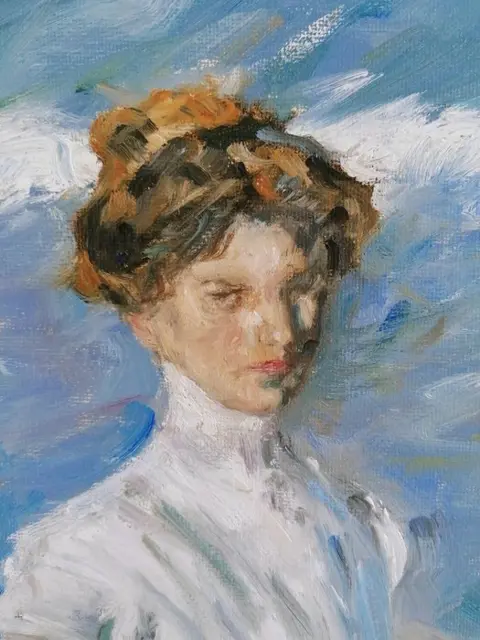 Europese school . (XXI) - Vrouw aan zee