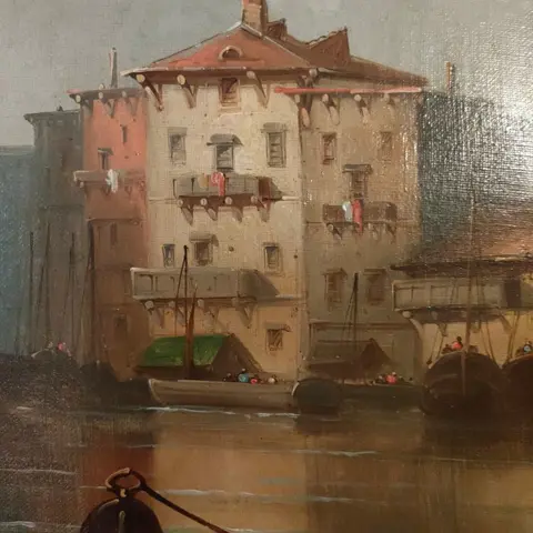 Ecole française XIXe siècle - Vue d'un port