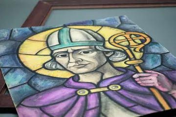 Dutch school (XX) - A Saint and his staff