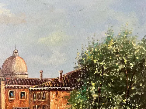 PaoloRizzi (XXème siècle) - Le départ du gondolier