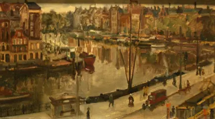 Hein Stolle (1897-1966) - Grachtenpanden in R,dam jaren 37
