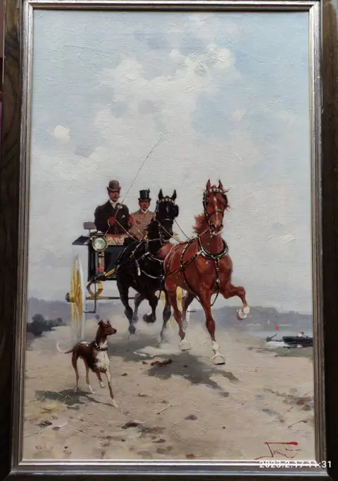 Alfredo Tominz (1854-1936) - Kutschenfahrt mit Herren