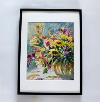 Anneke Kimmel - van der Made (1932-2018) - Impressionistisch stilleven met kleurrijke bloemen