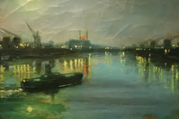 Van Berckelaer (XIX-XX) - Nachtelijk havenzicht