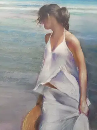 Domingo Alvarez Gomez (1942) - Muchacha en la playa