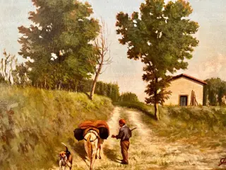 Post-Macchiaiolo scuola Toscana - Campagna Toscana(NO RESERVE)