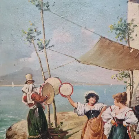 Scuola italiana (XIX-XX) - Tarantella a Napoli