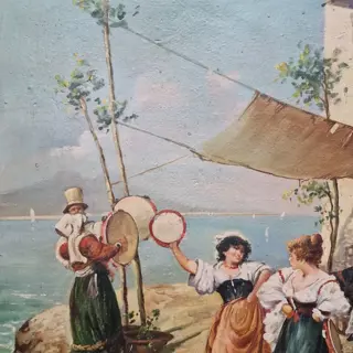 Scuola italiana (XIX-XX) - Tarantella a Napoli