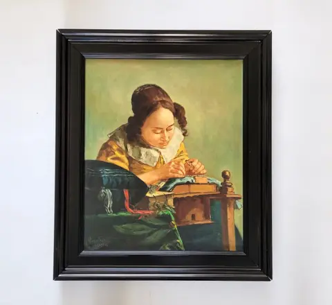 Hollandse school (XX) - De kantwerkster naar Johannes Vermeer