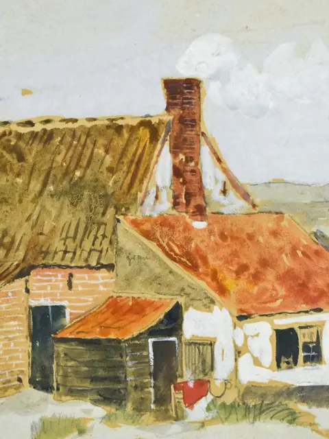 Edmund Berninger (1843-1929) - Gezicht op Katwijk