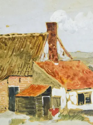 Edmund Berninger (1843-1929) - Gezicht op Katwijk