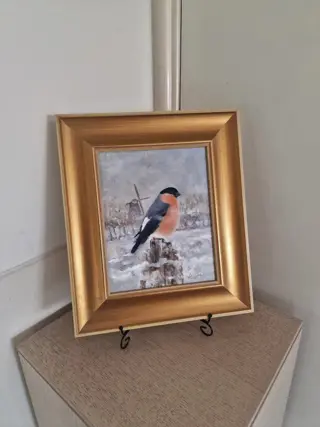 CH van Dijk ( 1965 - ) - Goudvink -Hollands winterlandschap