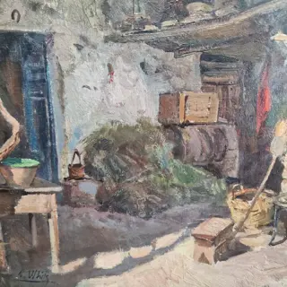 Valentino White (1909-1985) - Cortile a Ravello