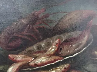 Elena Recco (1654 - 1715) - Ambito di - Natura morta di pesci e crostacei