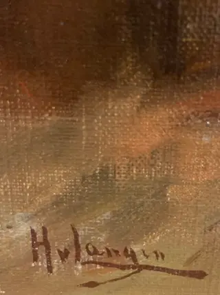 Henrikus van Langen (1874-1964) - Moeder en kind in oud interieur