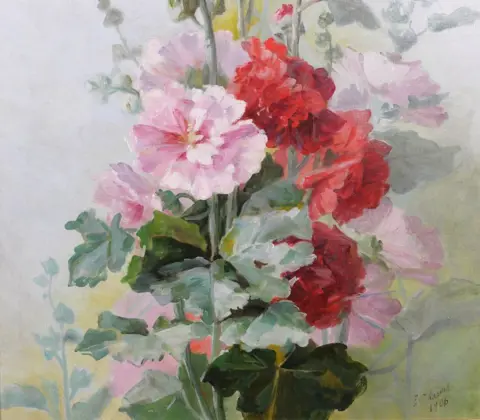 E. Charvet (XiX-XX) - Hollyhocks
