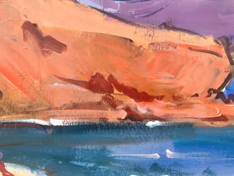 Joan Sarquella Oliveras (1956) - Playa con barcas