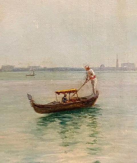 Louis Isak Napoleon Jensen (1858-1908) - Gondola scene in Venice