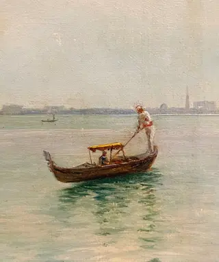 Louis Isak Napoleon Jensen (1858-1908) - Gondola scene in Venice