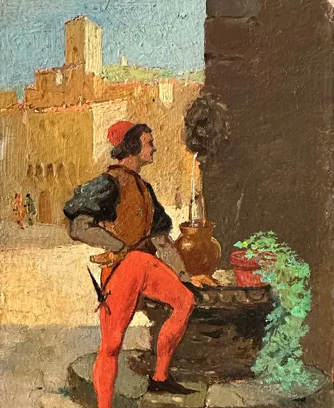 Antonio Salvetti (1854-1931) - Figura in costume rinascimentale