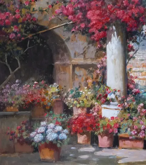 Gianni Di Guida (1965) - Terrazza fiorita a Napoli