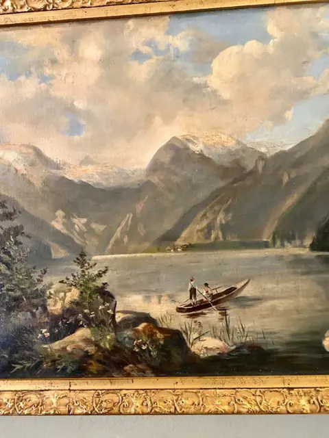 Scuola Italiana (1899) - Paesaggio nordico lacustre con montagne (NO RESERVE)