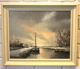 W.Kroon (1946-2001) - Wintergezicht.