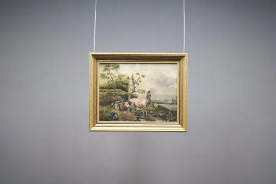 Dutch school (XIX) - A farmer with his cattle