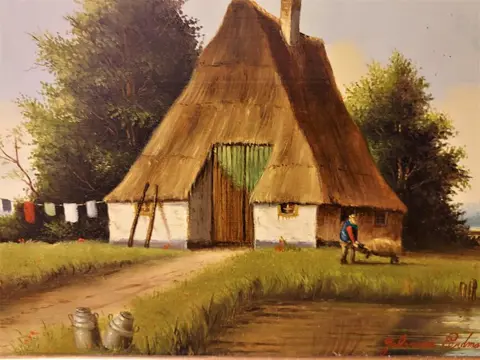 Johannes Eerdmans (1950) - Hollands landschap met boerderij