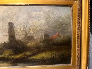 Dutch school (XIX) - Dutch landscape with mill