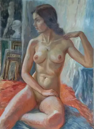 Dmitry Kostylew (1976) - Nue dans l'atelier