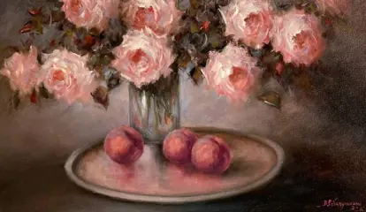 Valentina Rabazulkina (1964) - Sweet peaches and roses