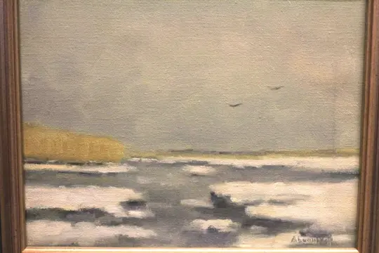 Ab van het Hoff (1912-2001) - Mistig Friesland.