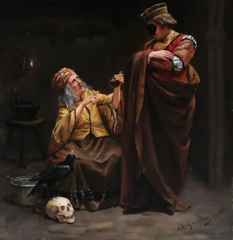 Edouard-Charles-Marie Gaudin (XIX) - The purchase of poison from the witch