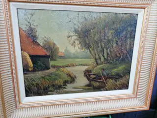 Gustaaf van Nifterik(1886-1954) - Boot in vaart/sloot