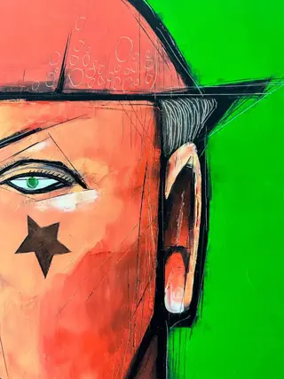 Juan Cook (1948 - ) - Arlequin à la cigarette