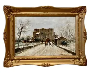 Attilio Pratella (1856-1949) - Paesaggio Innevato