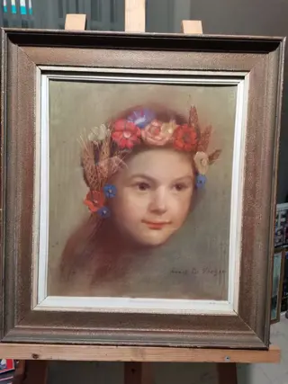 Louis De Saeger (1908-1980) - Meisje met bloemenkrans