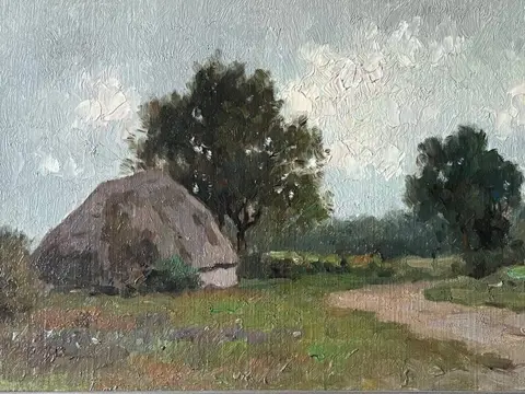 Aris Knikker (1887-1962) - Boerderij in polderlandschap