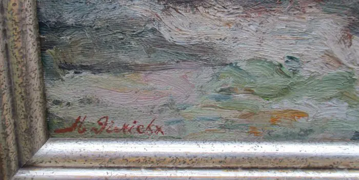 Dierickx Marthe ( Antwerpen midden 20 ste eeuw ) - Impressionistisch landschap met herder en schapen