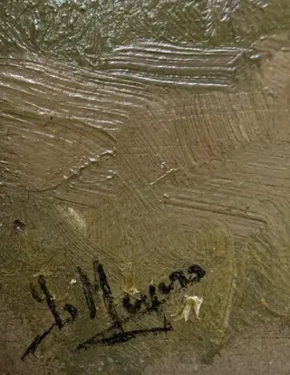 Isidoor Meyers (1836-1916) - Landschap met persoon